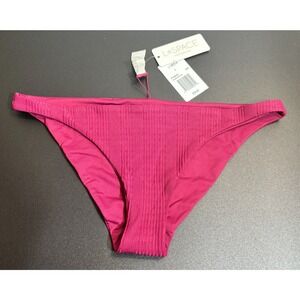L*Space NWT‎ Camacho Ribbed Bikini Bottom Cabernet Size Large MSRP $79
